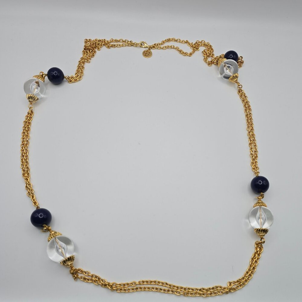 Vintage Ben Amun Gold and Bead Long Necklace